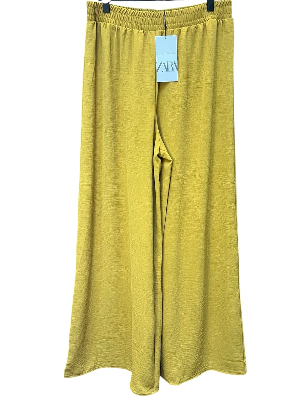 Zara Mustard Elastic Waist Wide-Leg Pant